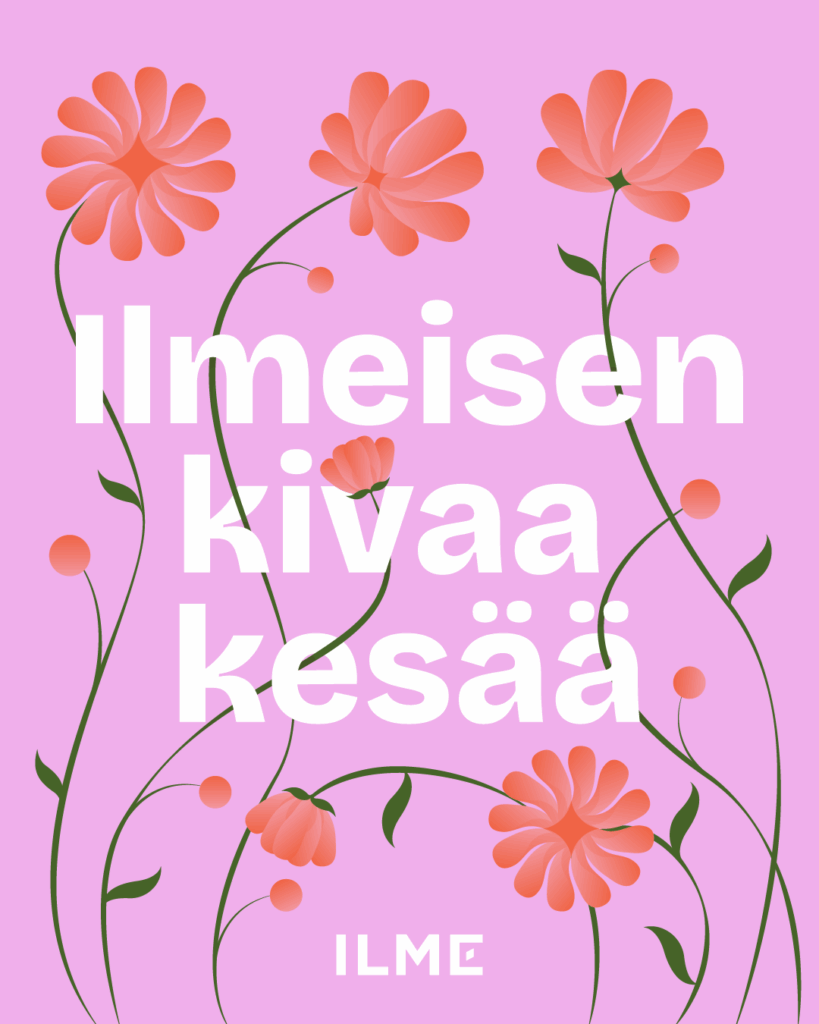 Kesätoivotukset värikkäällä taustalla